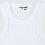 White Ribbed Tank Top - Ourkids - Playmore