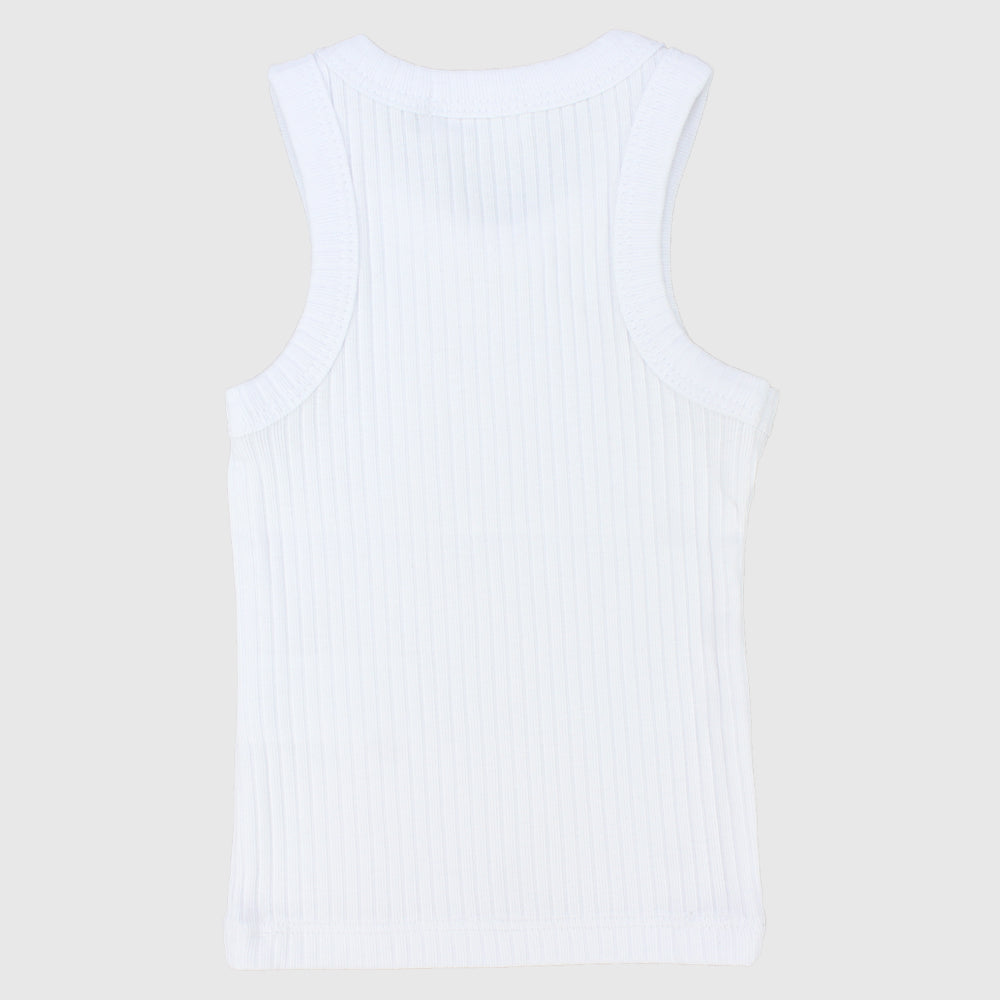 White Ribbed Tank Top - Ourkids - Playmore