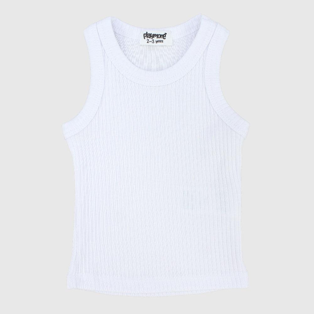 White Ribbed Tank Top - Ourkids - Playmore