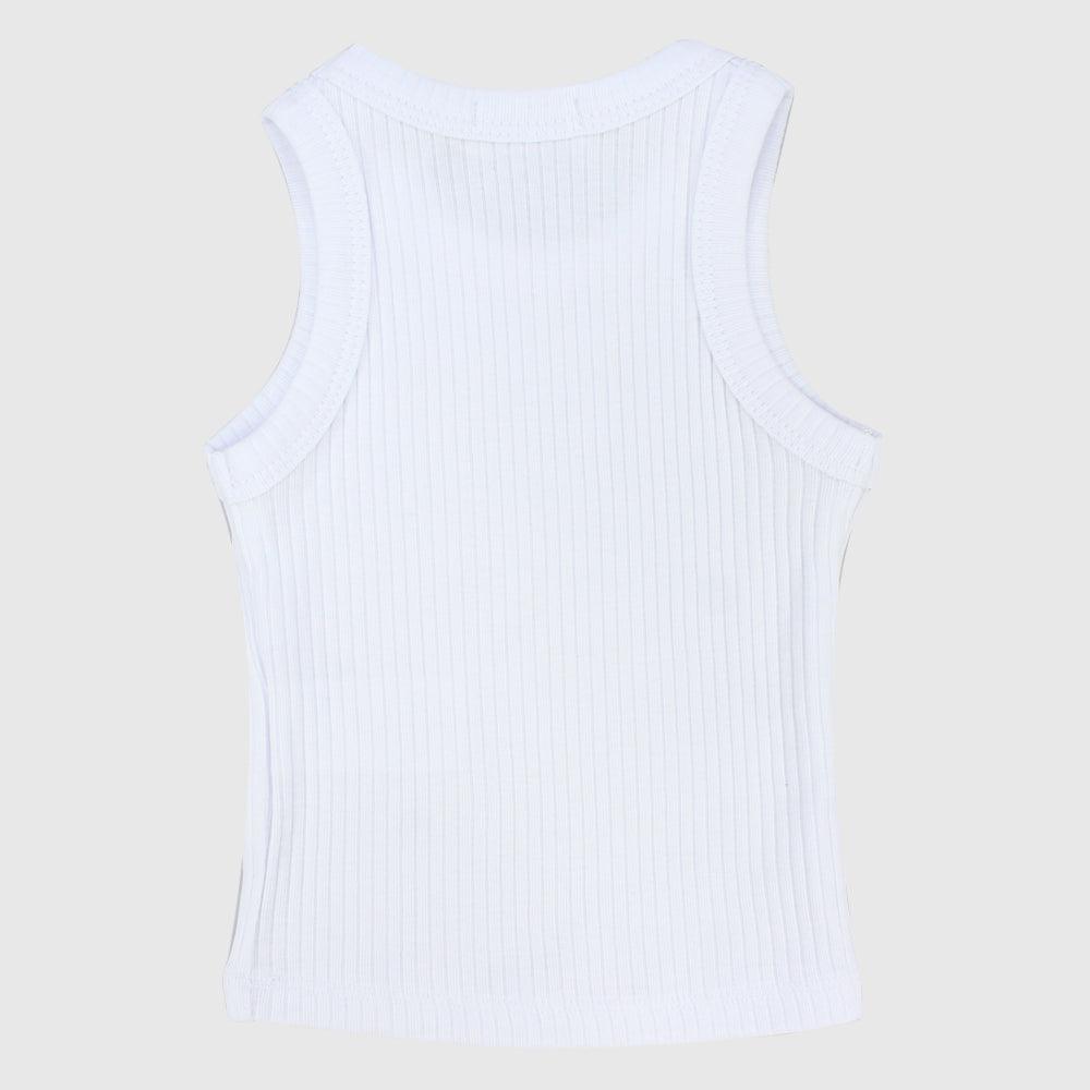 White Ribbed Tank Top - Ourkids - Playmore