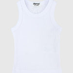 White Ribbed Tank Top - Ourkids - Playmore