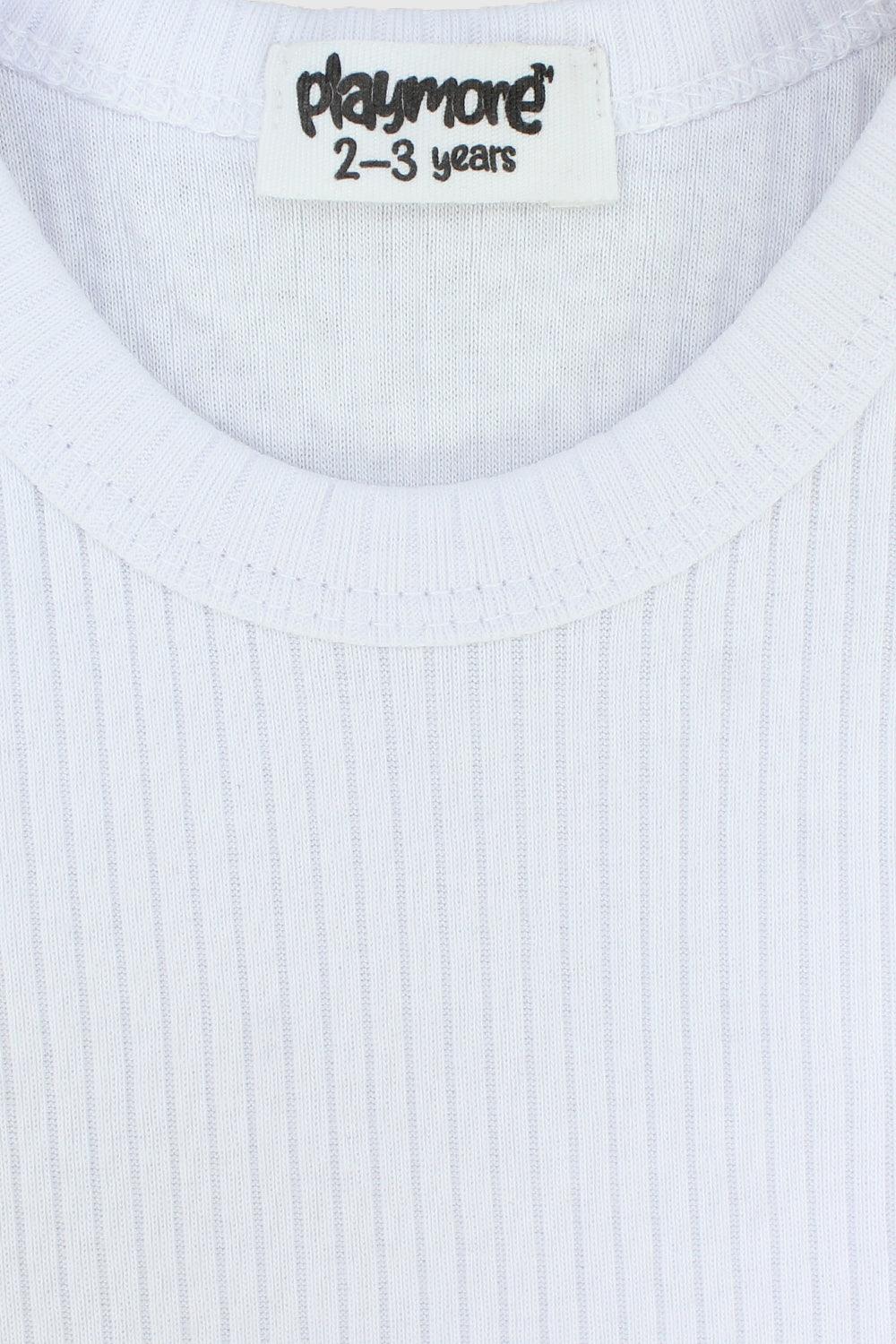 White Ribbed Tank Top - Ourkids - Playmore