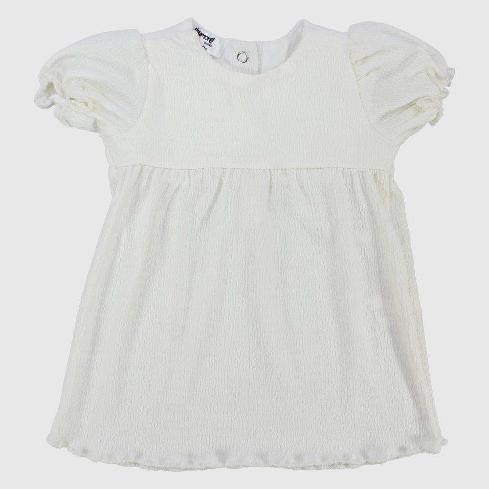 White Ruffled Short-Sleeved Dress - Ourkids - Playmore