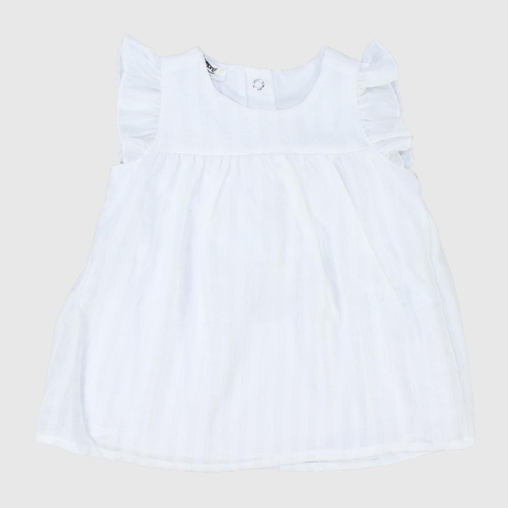 White Ruffled Sleeveless Dress - Ourkids - Playmore