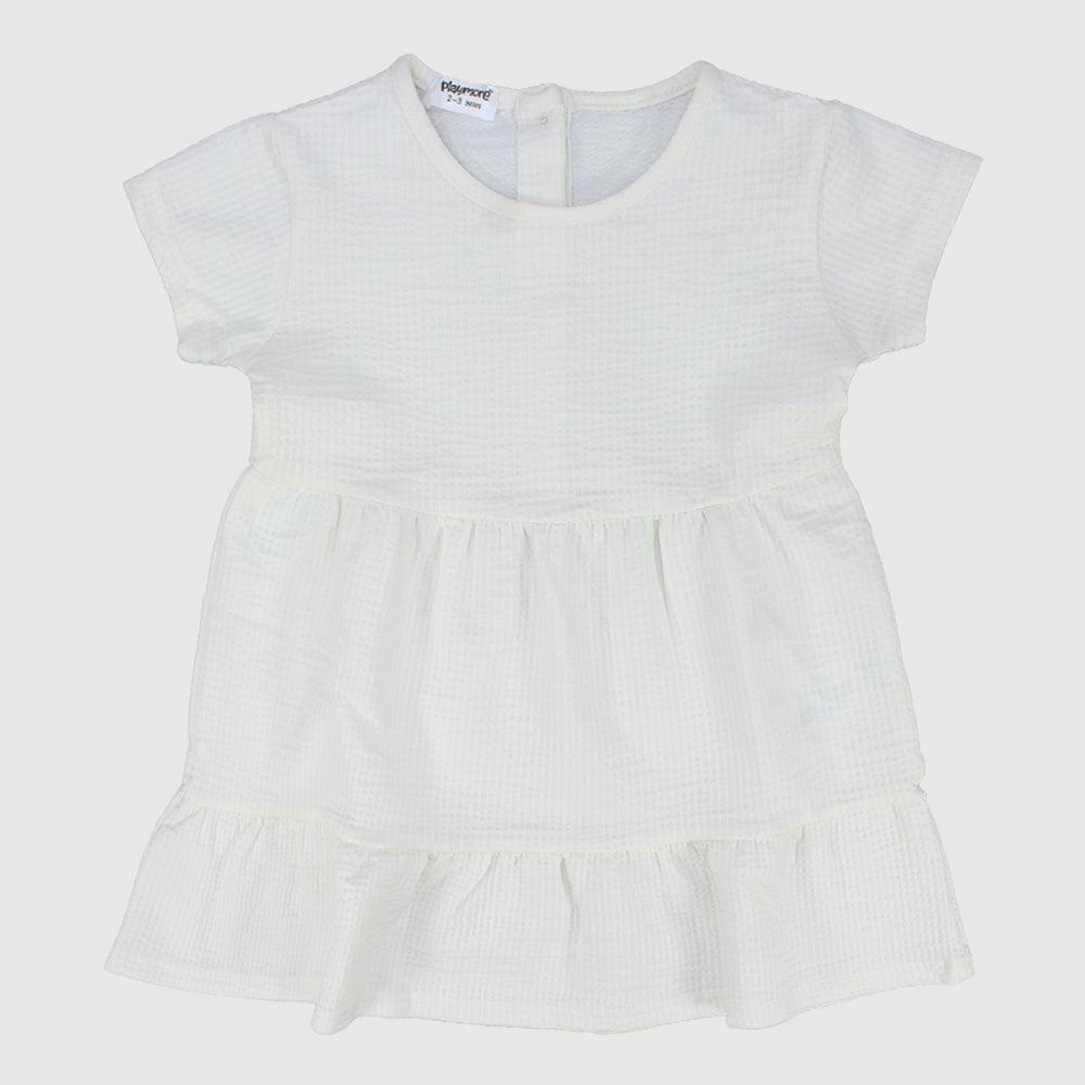 White Short-Sleeved Dress - Ourkids - Playmore