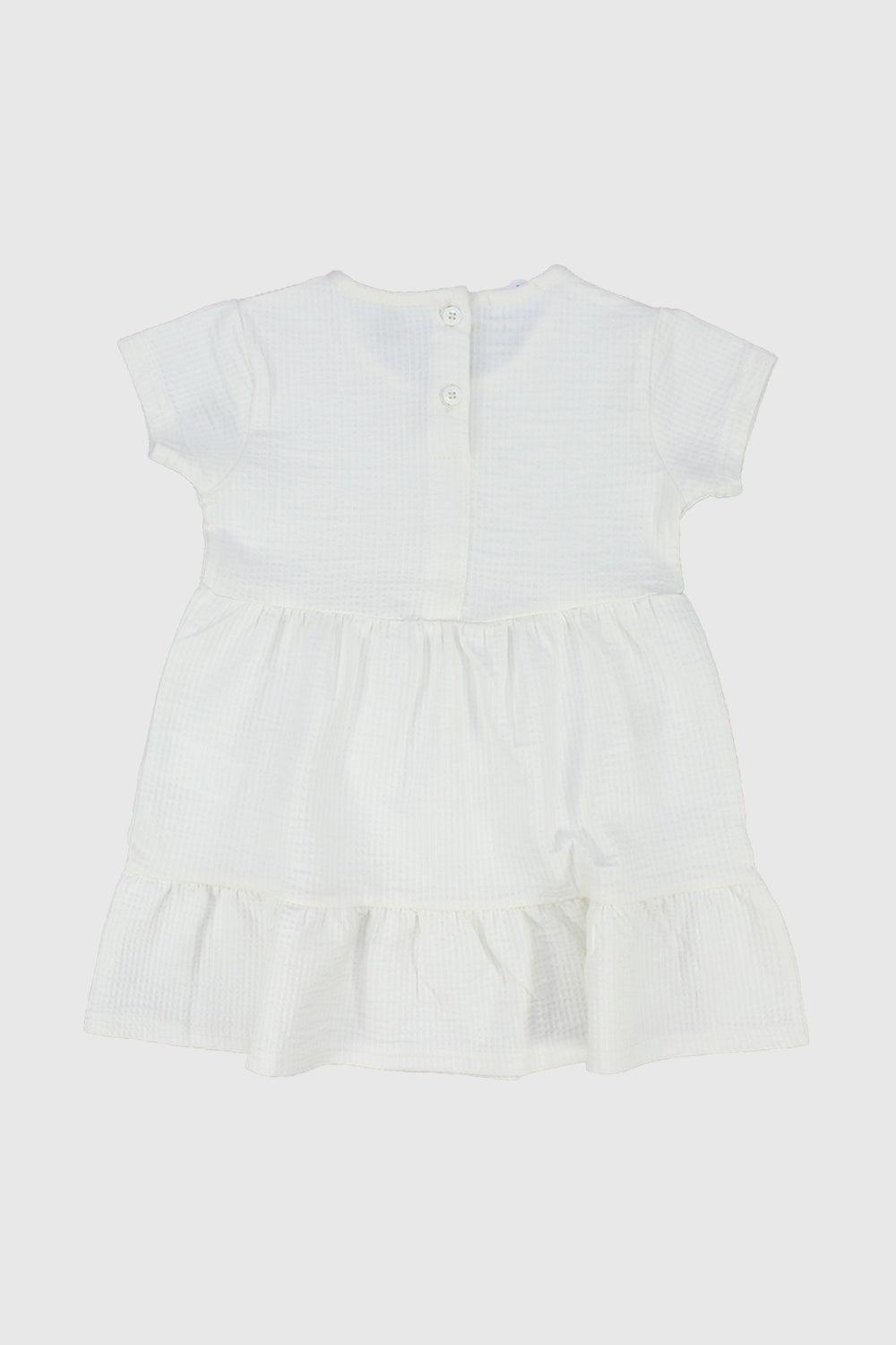 White Short-Sleeved Dress - Ourkids - Playmore