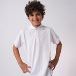 White Short-Sleeved Polo Shirt - Ourkids - Ourkids