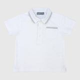 White Short-Sleeved Polo Shirt - Ourkids - Pompelo