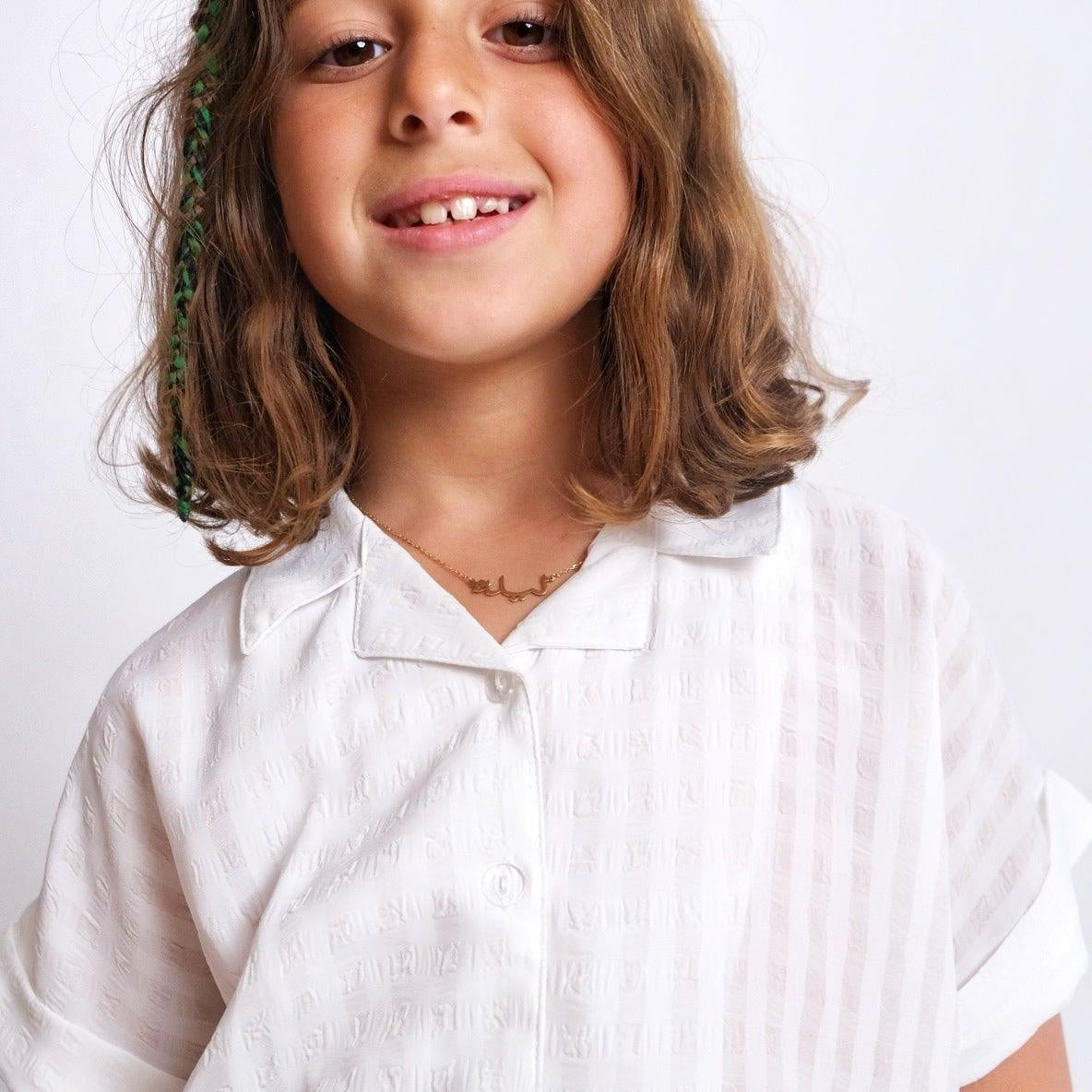 White Short-Sleeved Shirt - Ourkids - Playmore