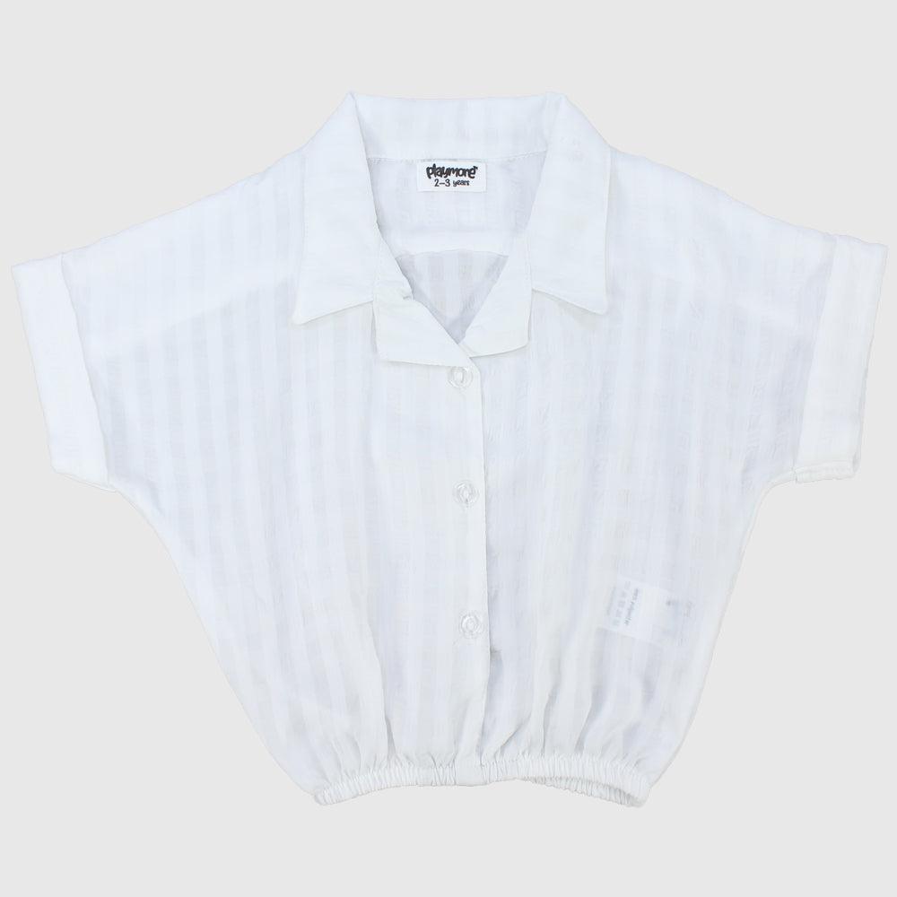 White Short-Sleeved Shirt - Ourkids - Playmore