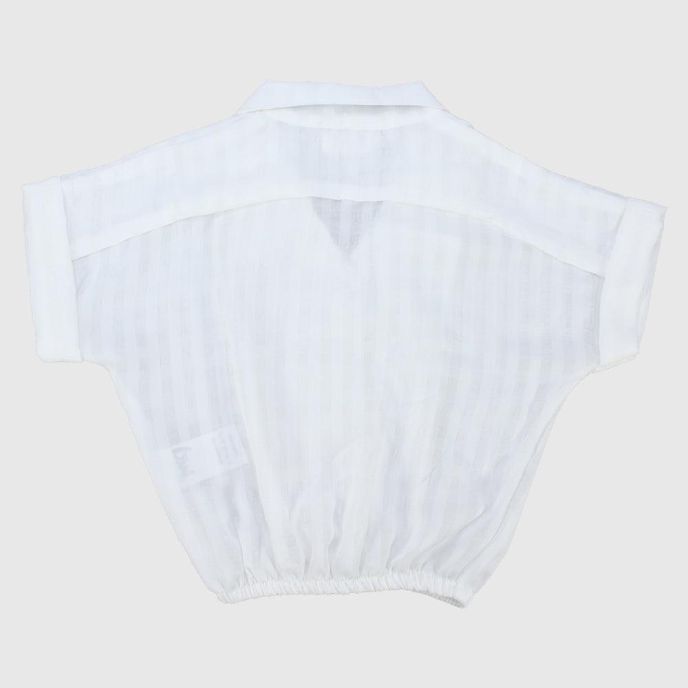 White Short-Sleeved Shirt - Ourkids - Playmore