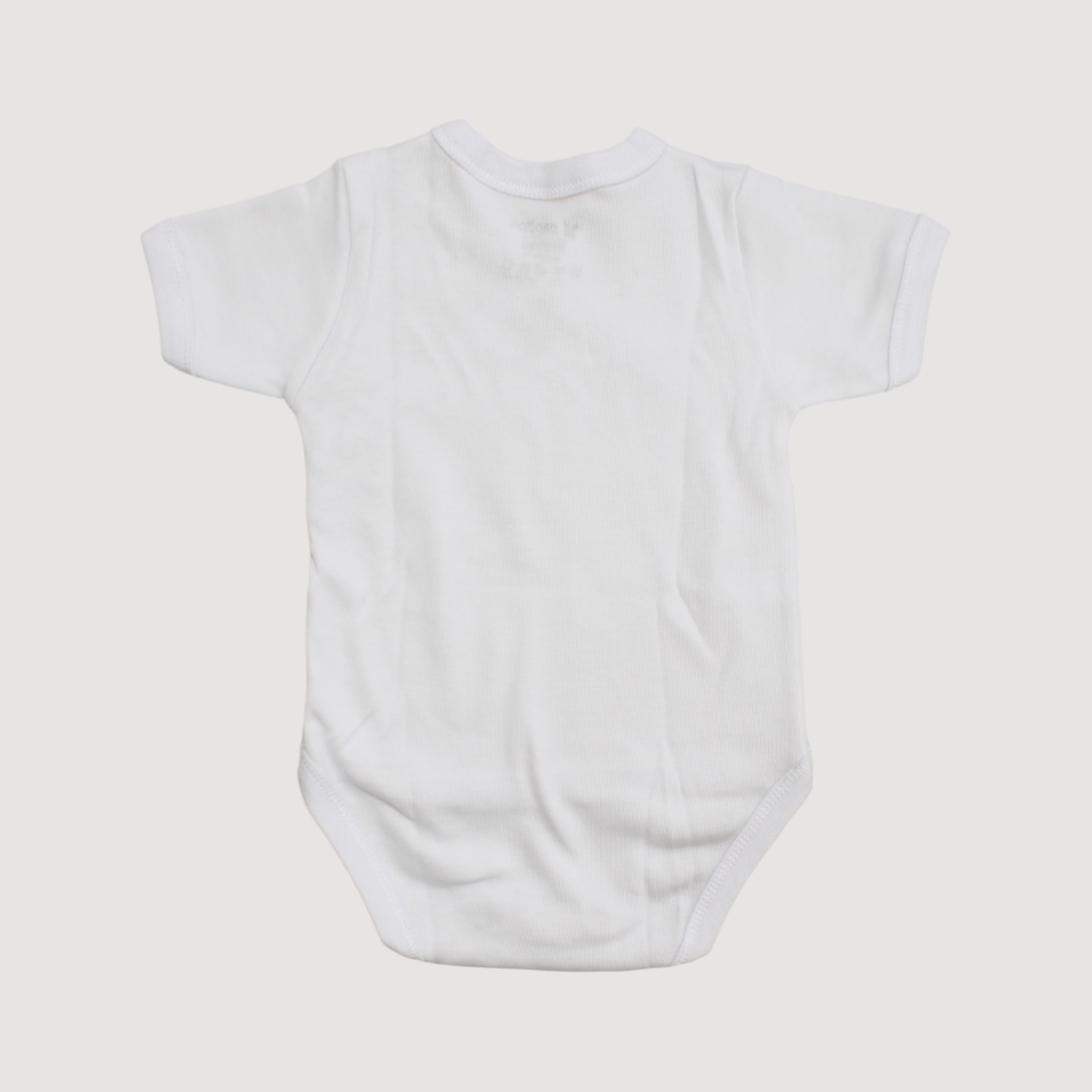 White Short-Sleeved Wrap Over Bodysuit - Ourkids - Papillion