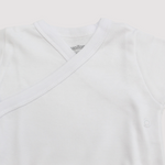 White Short-Sleeved Wrap Over Bodysuit - Ourkids - Papillion