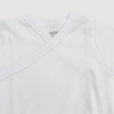 White Short-Sleeved Wrap Over Bodysuit - Ourkids - Papillion