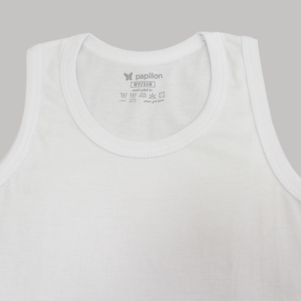 White Sleeveless Undershirt - Ourkids - Papillion