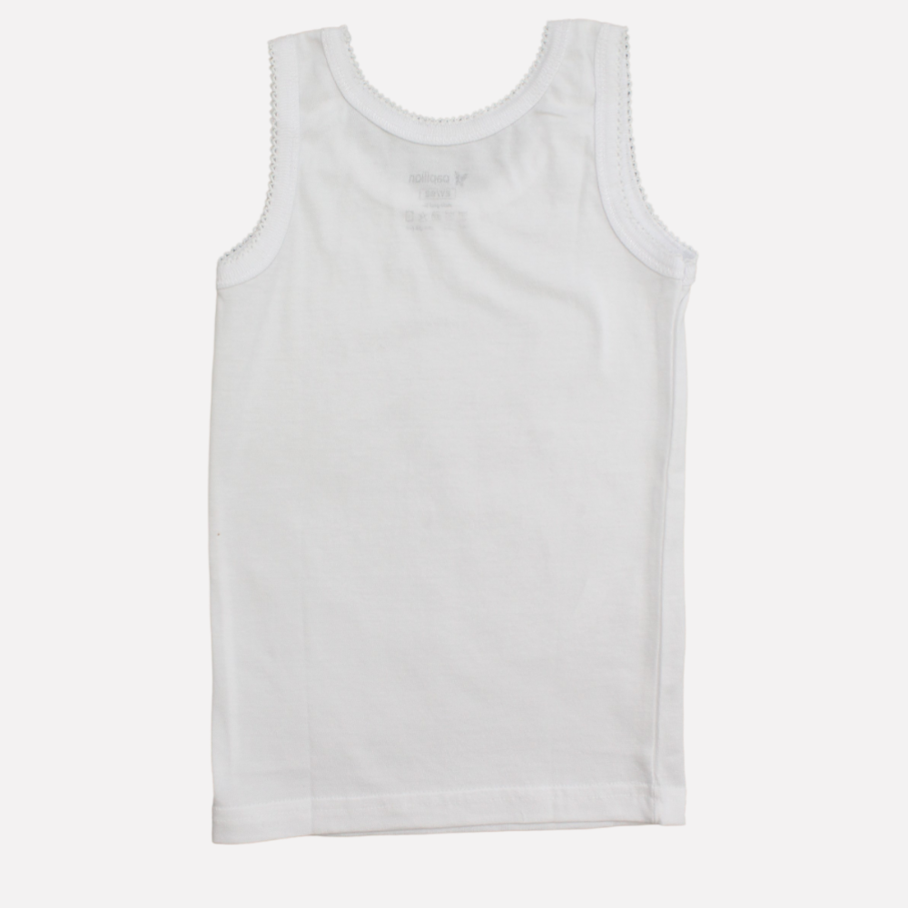 White Sleeveless Undershirt - Ourkids - Papillion