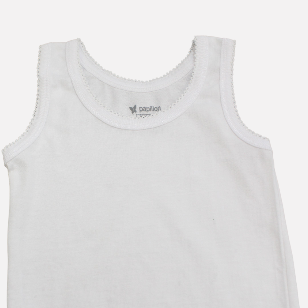 White Sleeveless Undershirt - Ourkids - Papillion