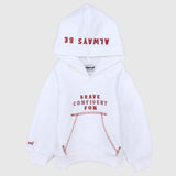 White Unisex Long-Sleeved Fleeced Hoodie - Ourkids - Playmore