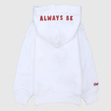 White Unisex Long-Sleeved Fleeced Hoodie - Ourkids - Playmore