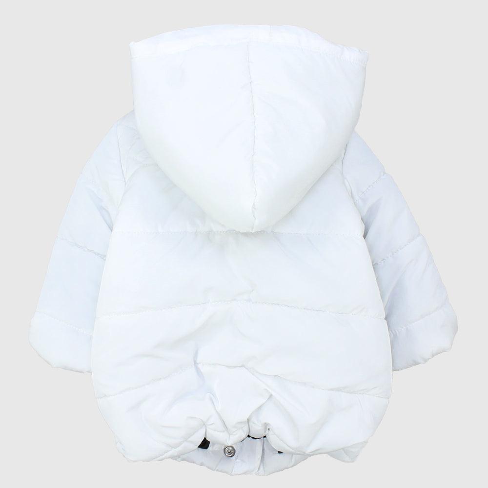 White Unisex Long-Sleeved Waterproof Hooded Jacket - Ourkids - Playmore