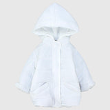 White Unisex Long-Sleeved Waterproof Hooded Jacket - Ourkids - Playmore