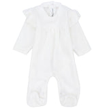 White Velvet Baby Footie - Ourkids - Ourkids