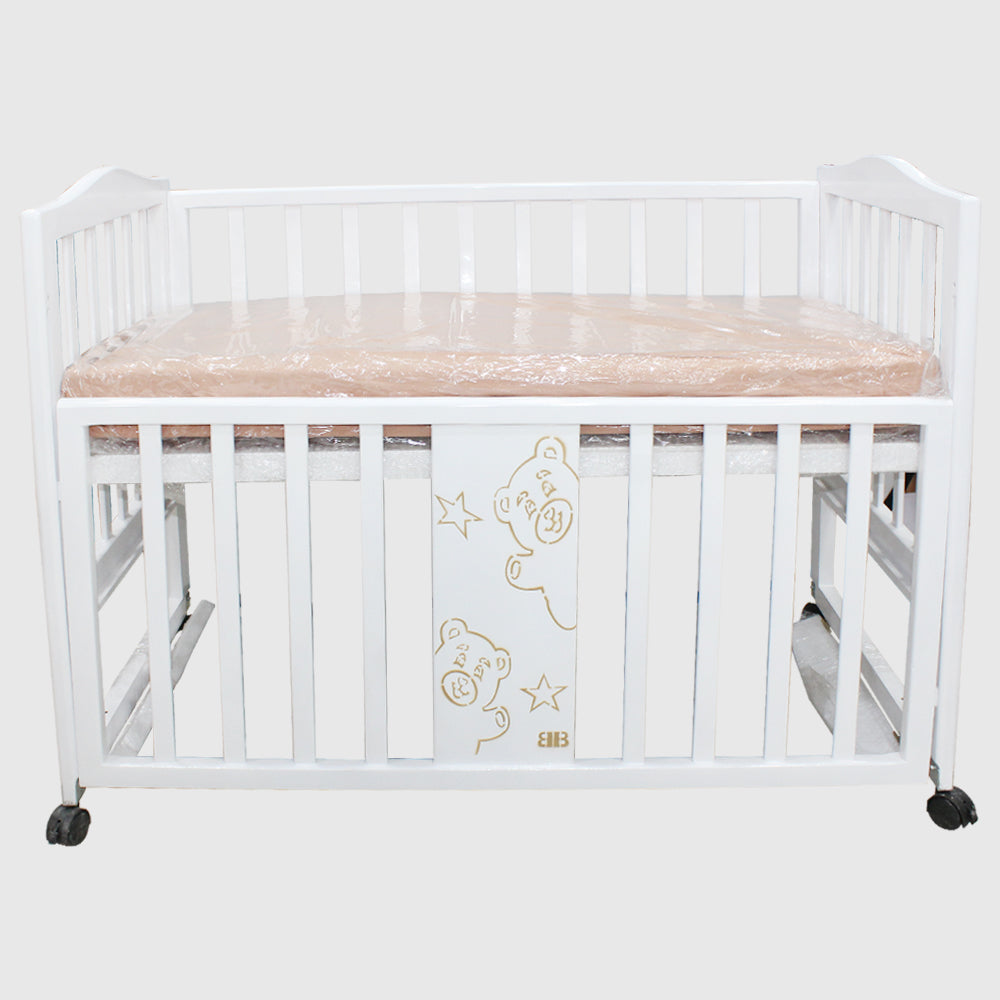 White Wooden Baby Cot - Ourkids - kiddy