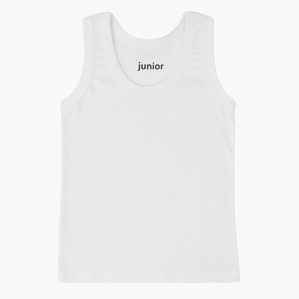 Boys Cotton Sleeveless Undershirt – White (Sporty Strap Design) - Clothing - Junior