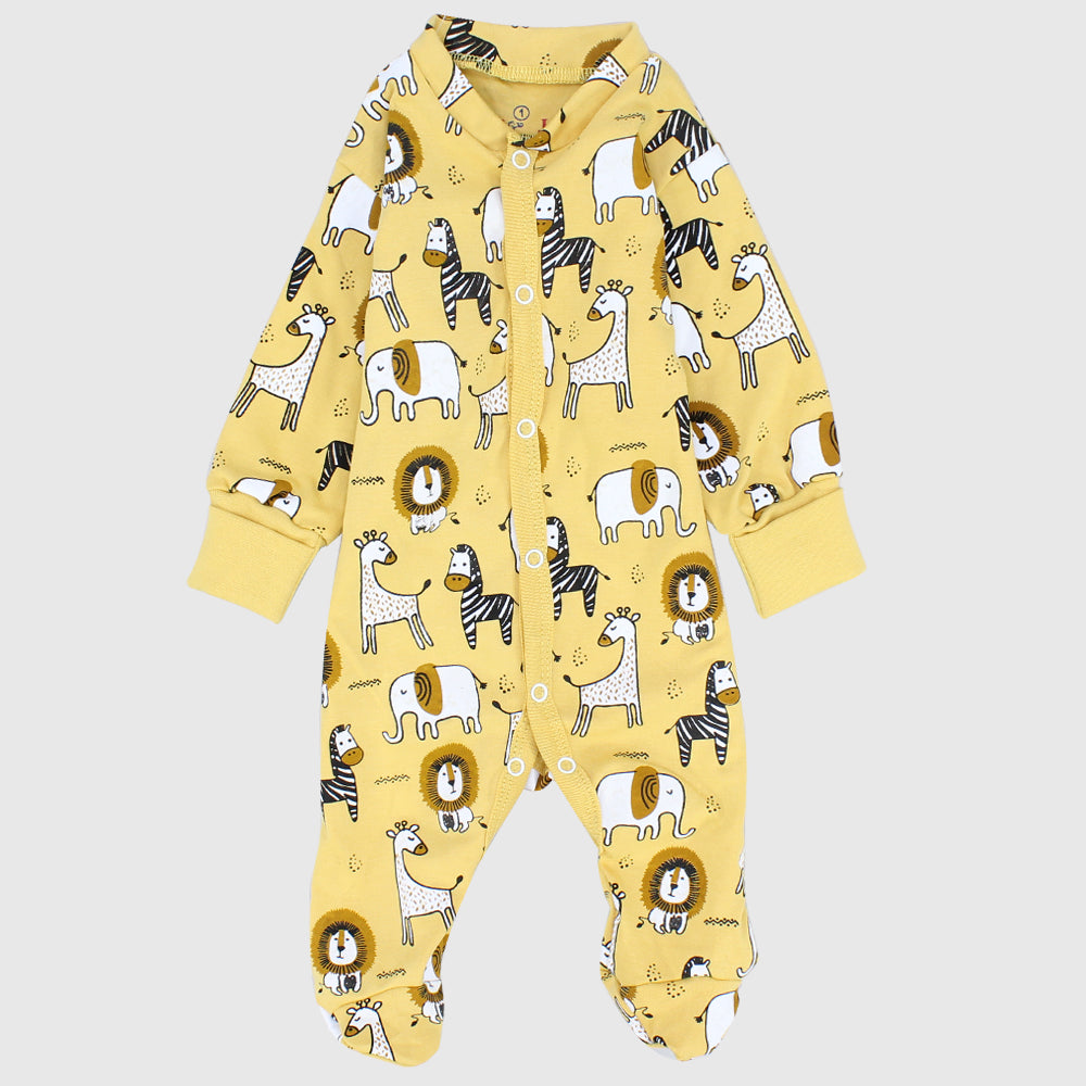 Wild Animals Long-Sleeved Baby Footie - Ourkids - JOKY