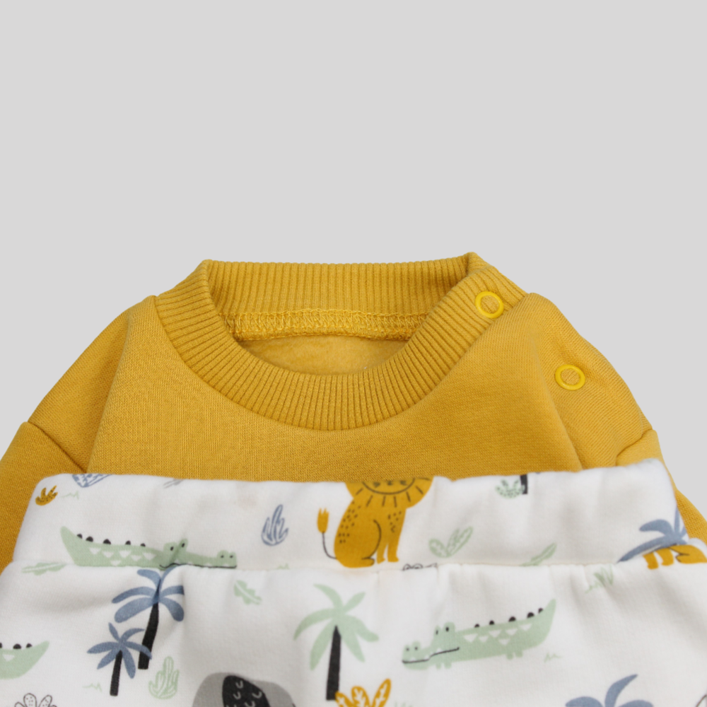 Wild Animals Long-Sleeved Fleeced Pajama - Ourkids - Al Sayad