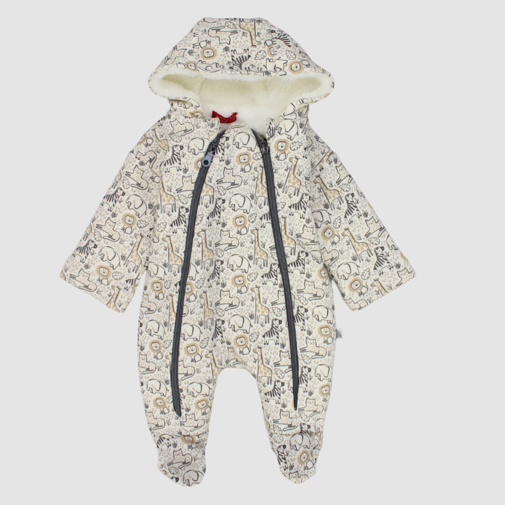 Wild Animals Long-Sleeved Hooded Baby Footie - Ourkids - Junior