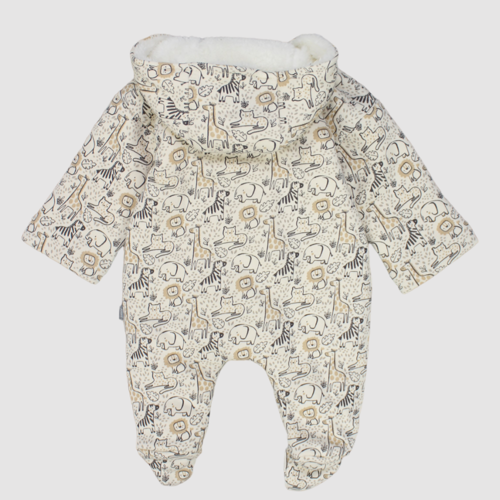 Wild Animals Long-Sleeved Hooded Baby Footie - Ourkids - Junior