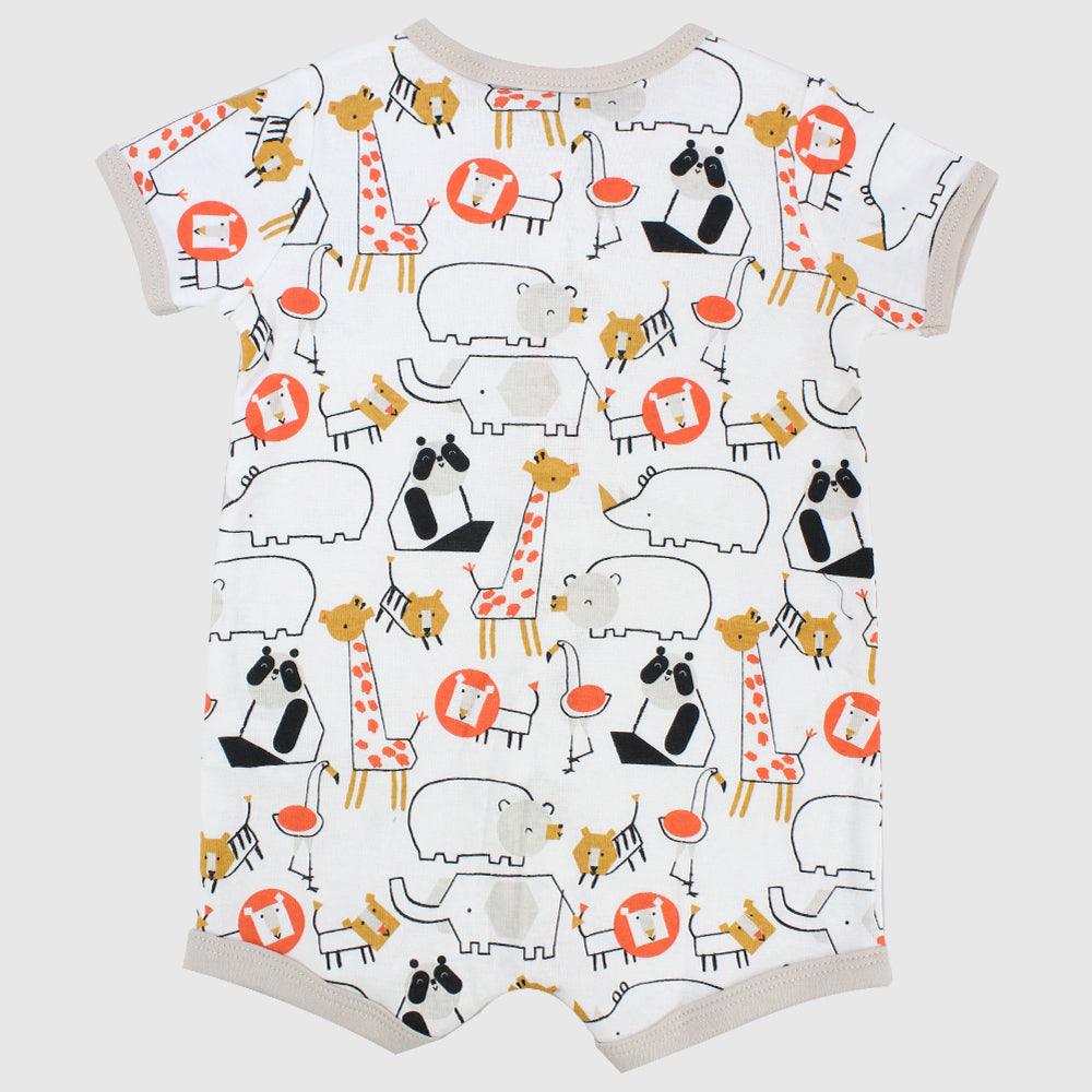 Wild Animals Short-Sleeved Romper - Ourkids - Mini Me