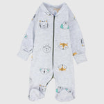 Wild Baby Animals Long-Sleeved Baby Footie - Ourkids - JOKY