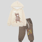 Wild Bear Long-Sleeved Fleeced Hooded Pajama - Ourkids - JOKY