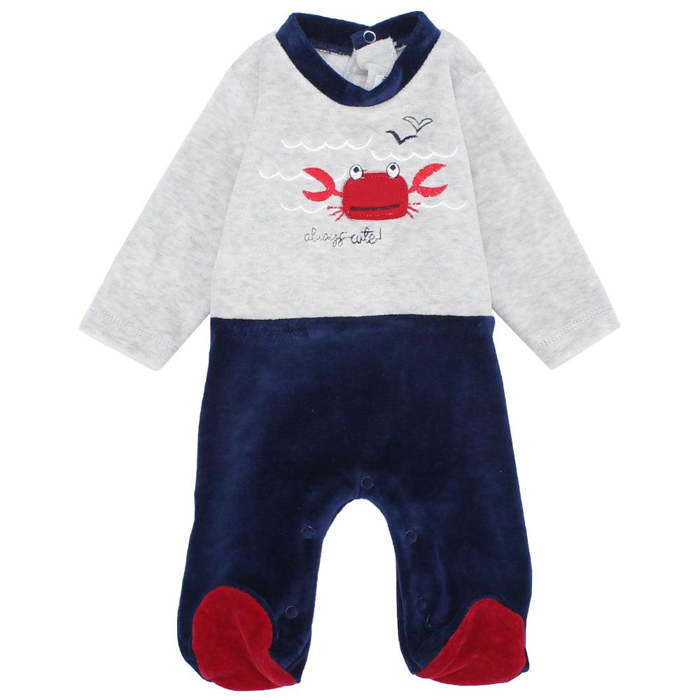 Wild Crab Velvet Baby Footie - Ourkids - Ourkids