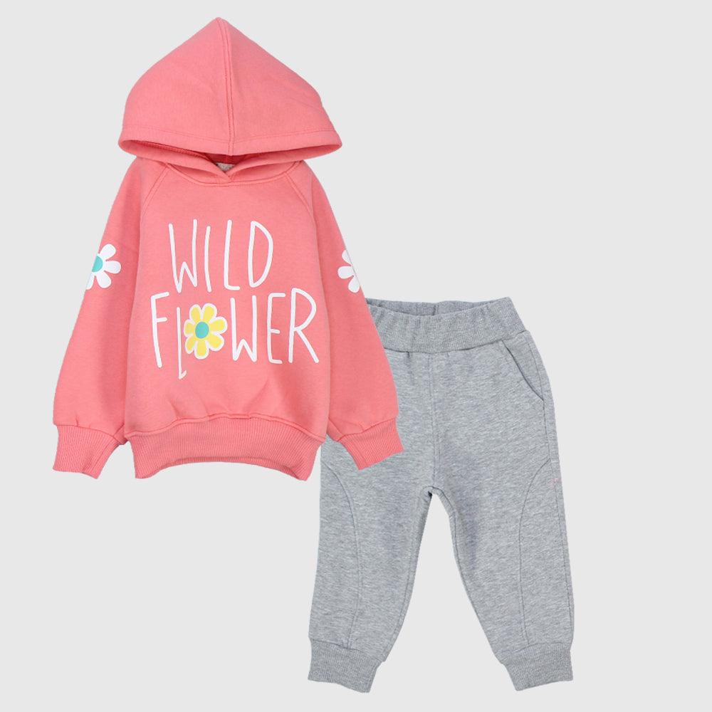 Wild Flower Long-Sleeved Fleeced Hooded Pajama - Ourkids - Sotra