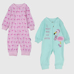 Winter Flamingo Long-Sleeved Footless Onesie (Pack Of 2) - Ourkids - Lumex