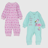 Winter Flamingo Long-Sleeved Footless Onesie (Pack Of 2) - Ourkids - Lumex