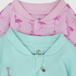 Winter Flamingo Long-Sleeved Footless Onesie (Pack Of 2) - Ourkids - Lumex