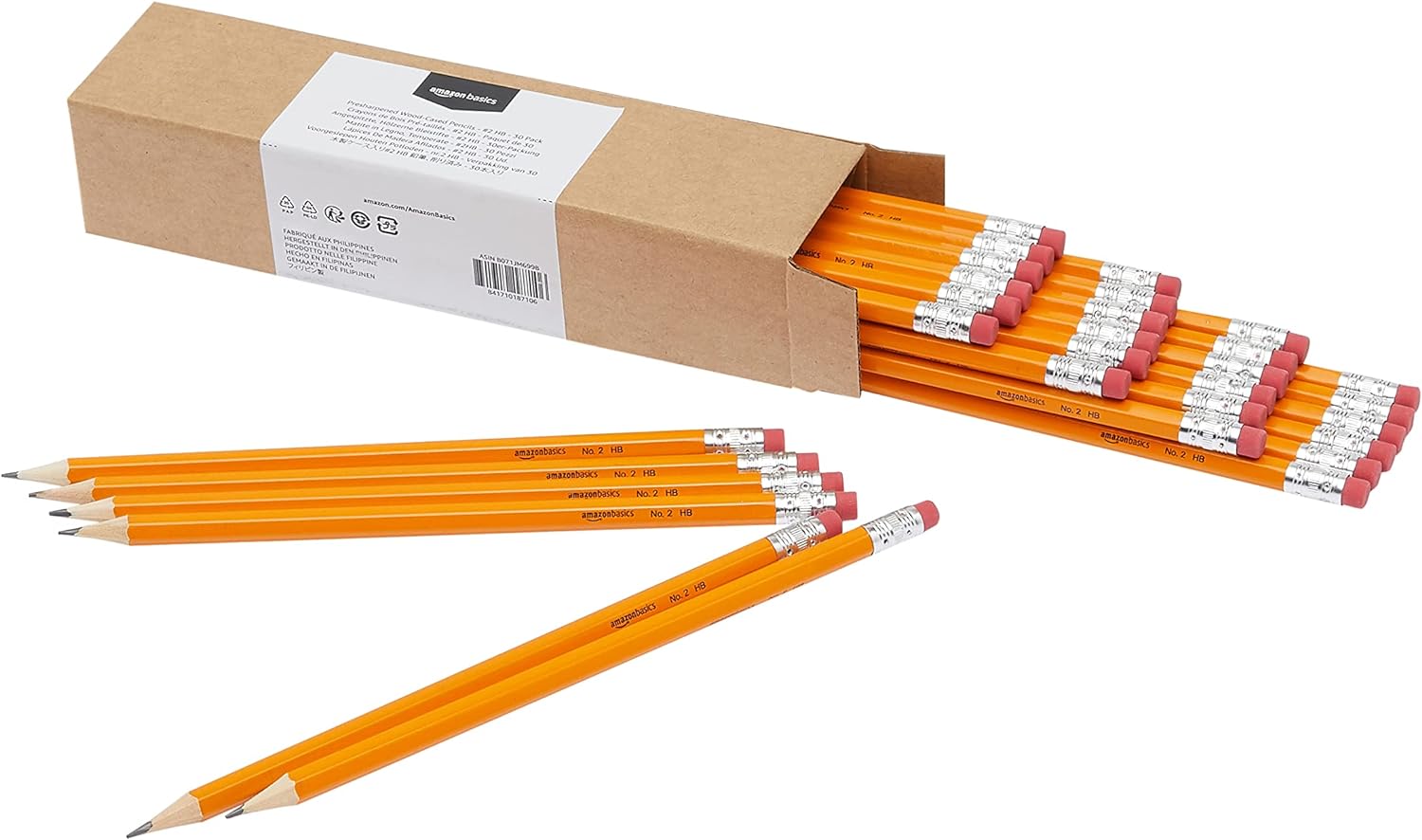 Woodcased #2 Pencils, Pre-sharpened, HB Lead, 30 count, Orange - Ourkids - OKO