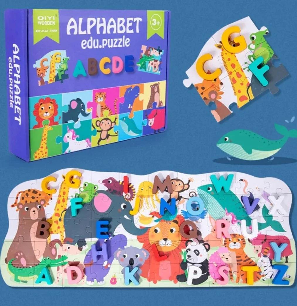 Wooden 3D Alphabet Animal Puzzle - Ourkids - OKO