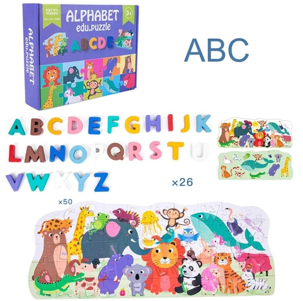 Wooden 3D Alphabet Animal Puzzle - Ourkids - OKO