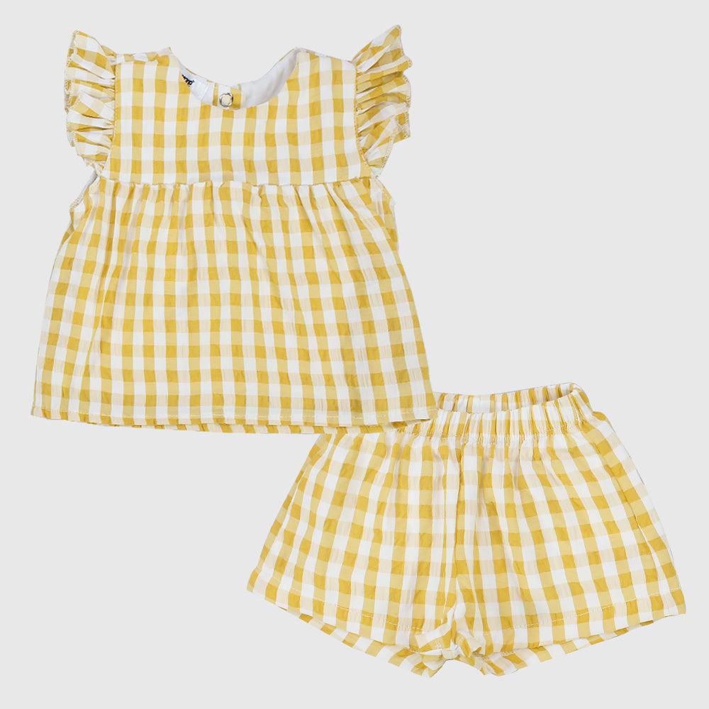 Yellow Checkered 2-Piece Outfit Set - Ourkids - Playmore