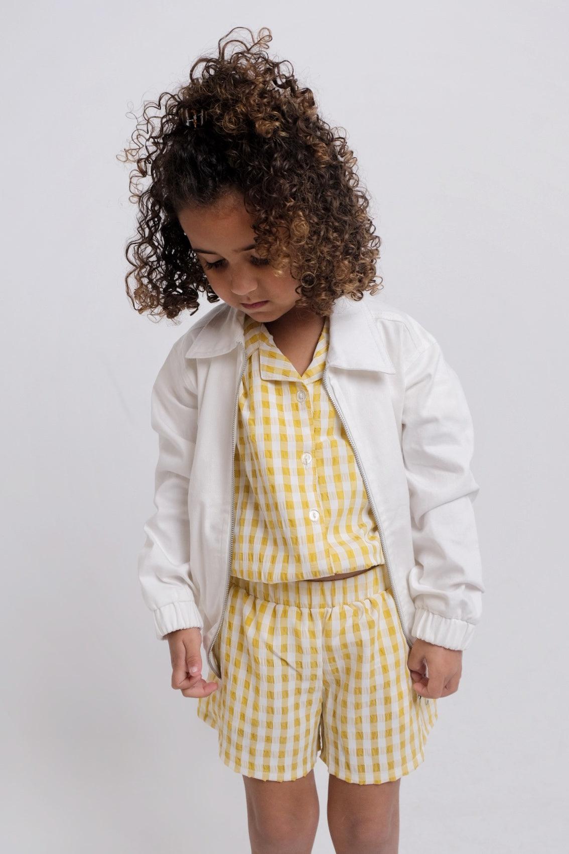 Yellow Checkered Comfy Shorts - Ourkids - Playmore