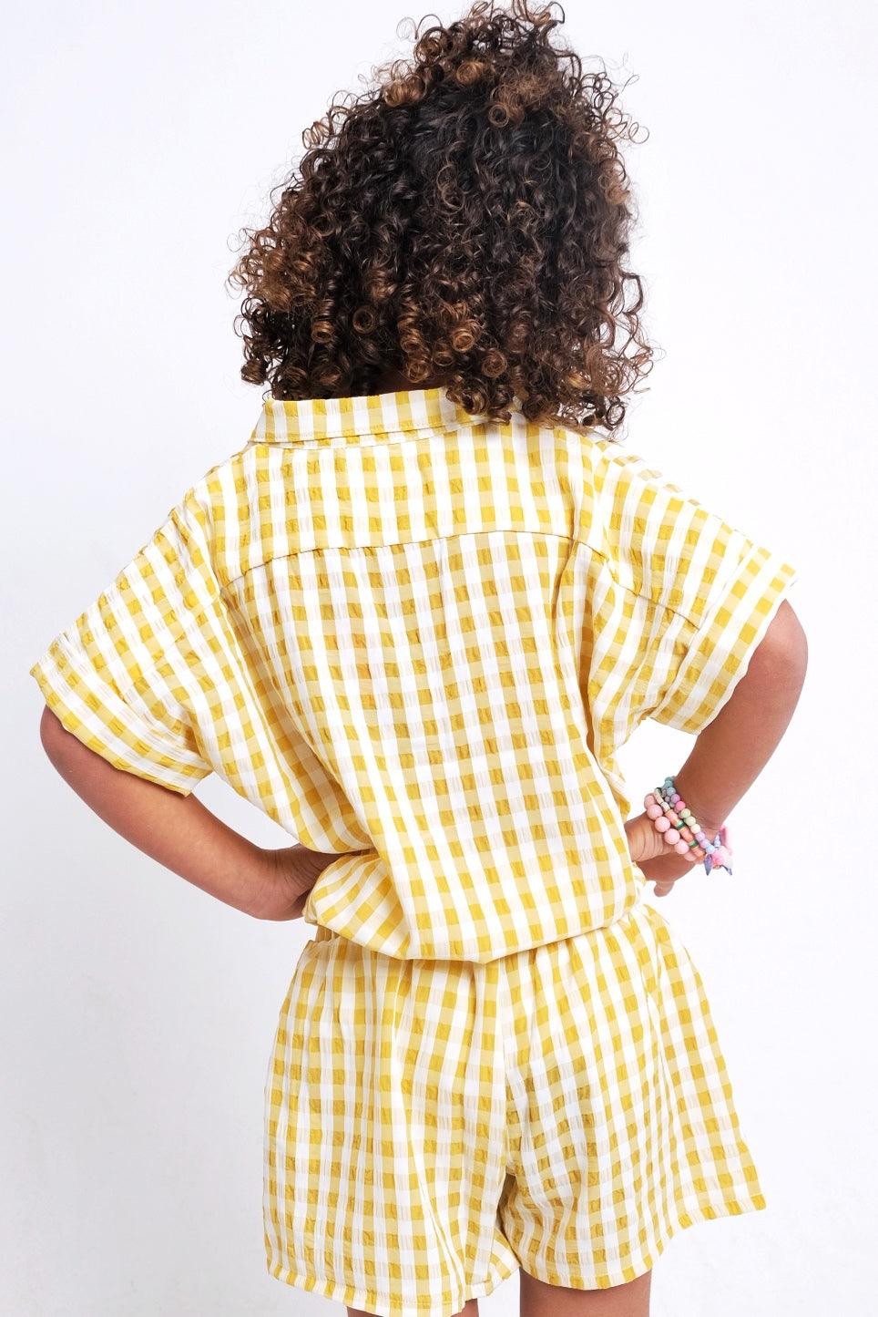 Yellow Checkered Comfy Shorts - Ourkids - Playmore