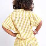 Yellow Checkered Comfy Shorts - Ourkids - Playmore