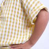 Yellow Checkered Comfy Shorts - Ourkids - Playmore