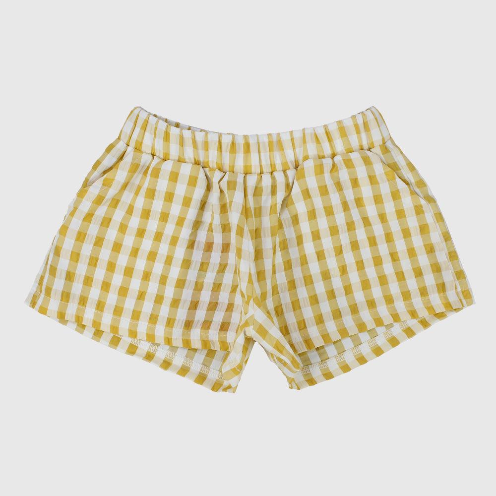 Yellow Checkered Comfy Shorts - Ourkids - Playmore