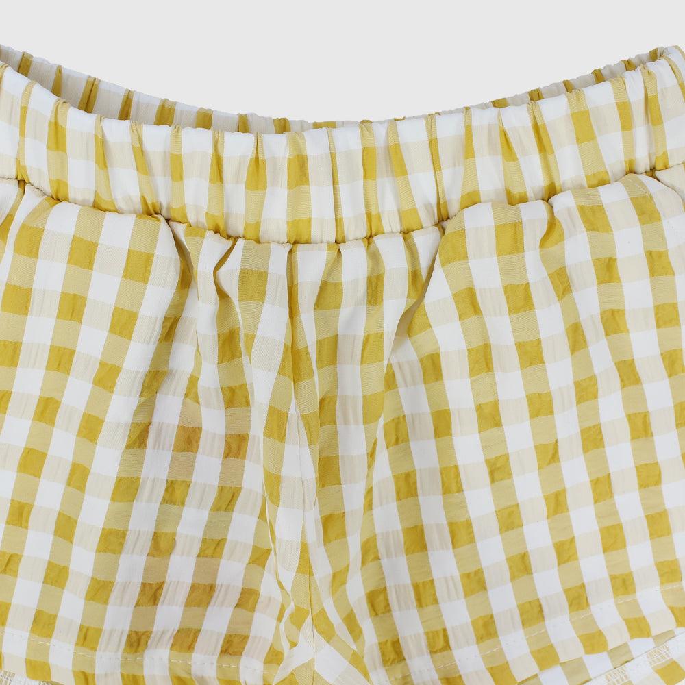 Yellow Checkered Comfy Shorts - Ourkids - Playmore